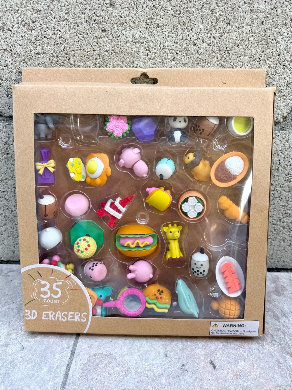 Very cute 3D Erasers set 35 counts